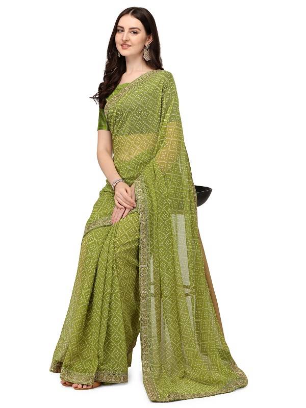 Bandhani 01 Georgette Printed Fancy Ethnic Wear Saree Collection